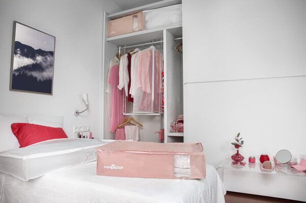 Organizer per sottoletto sottovuoto in plastica 65x45x15,5 cm Pink Edition – Compactor