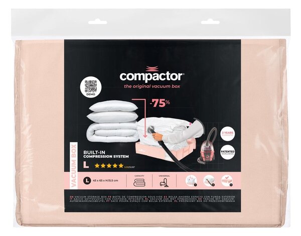 Organizer per sottoletto sottovuoto in plastica 65x45x15,5 cm Pink Edition – Compactor