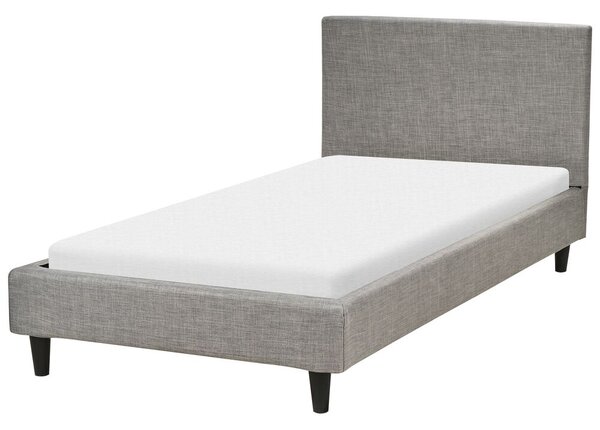 Letto singolo in Velluto grigio chiaro con rete a doghe 90 x 200 cm stile  contemporaneo Beliani