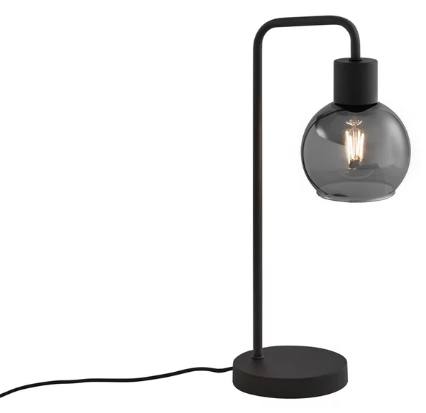 Lampada da tavolo Art Déco nera con vetro fumé - VIDRO