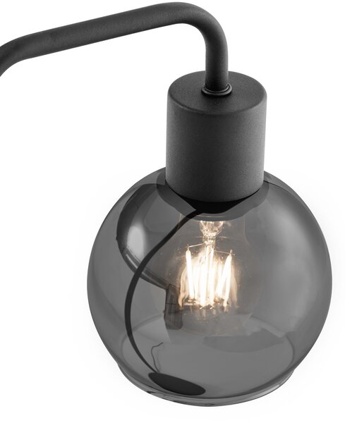 Lampada da tavolo Art Déco nera con vetro fumé - VIDRO