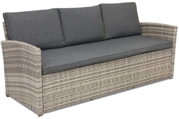 Divano 3 posti in technorattan Monaco Garden Point grigio chiaro