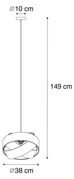Lampada a sospensione moderna nera - Cloth