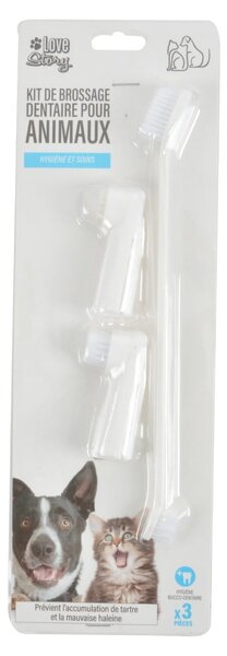Set di spazzolini da denti per animali domestici 3 pz – Love Story