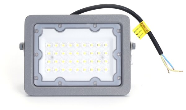 Faro proiettore Led 30W Grigio da esterno IP65 Bianco freddo 6500K Aigostar