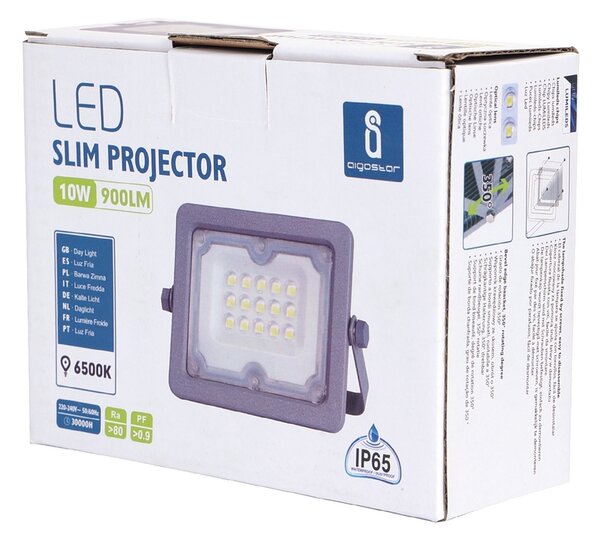 Faro proiettore Led 10W Grigio da esterno IP65 Bianco freddo 6500K Aigostar
