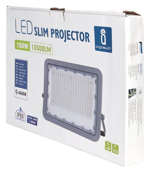 Faro proiettore Led 150W Grigio da esterno IP65 Bianco freddo 6500K Aigostar