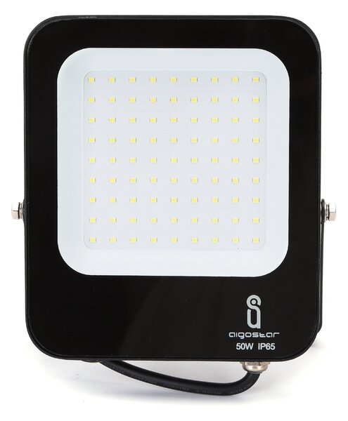 Faro proiettore Led 50W Nero da esterno IP65 Bianco freddo 6500K Aigostar