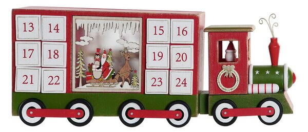 Calendario dell'Avvento DKD Home Decor Legno Treno (43 x 9.5 x 17 cm)