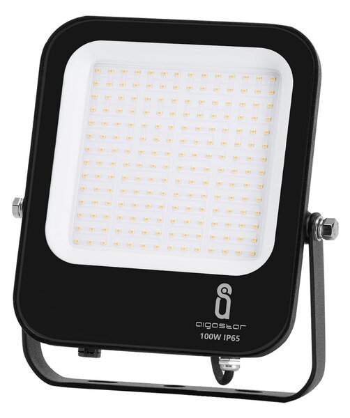 Faro proiettore Led 100W Nero da esterno IP65 Bianco neutro 4000K Aigostar