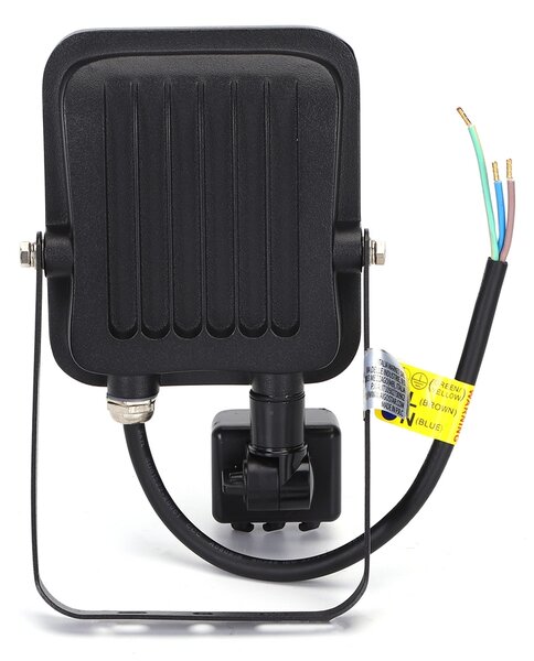 Faro proiettore Led 20W Nero da esterno IP65 Bianco neutro 4000K con sensore crepuscolare e di movimento Aigostar