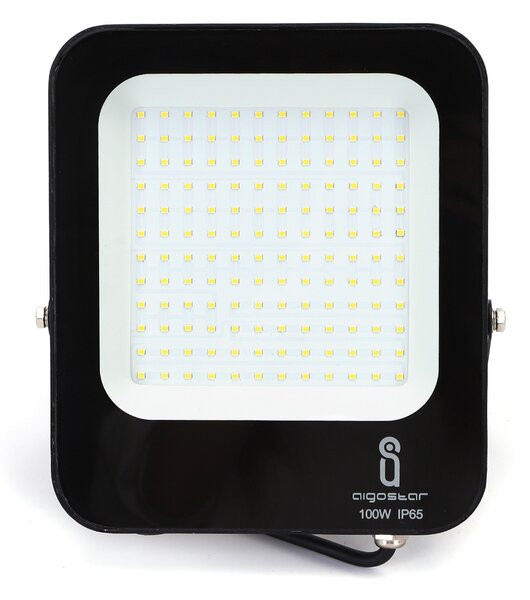 Faro proiettore Led 100W Nero da esterno IP65 Bianco neutro 4000K Aigostar