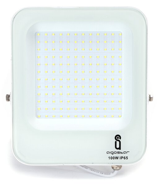 Faro proiettore Led 100W Bianco da esterno IP65 Bianco freddo 6500K Aigostar