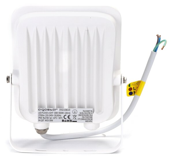 Faro proiettore Led 30W Bianco da esterno IP65 Bianco freddo 6500K Aigostar