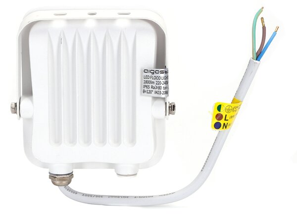 Faro proiettore Led 20W Bianco da esterno IP65 Bianco neutro 4000K Aigostar