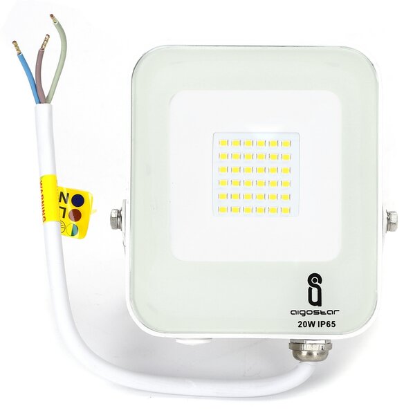 Faro proiettore Led 20W Bianco da esterno IP65 Bianco neutro 4000K Aigostar