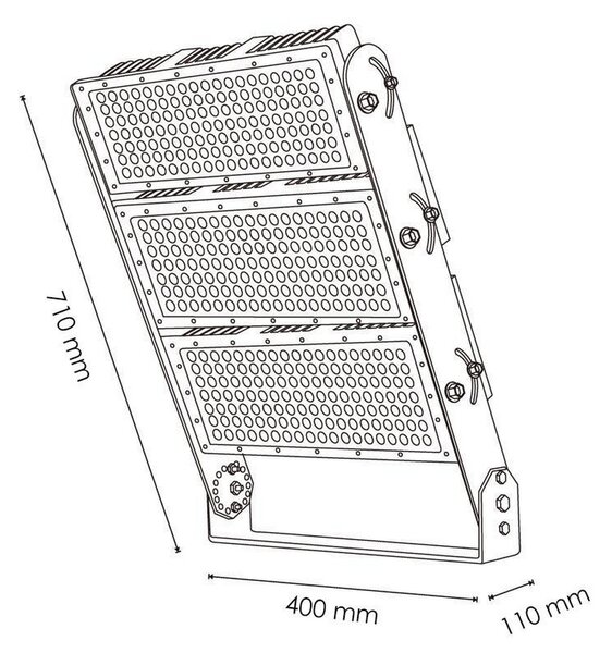 Faro proiettore Led 750W Nero da esterno IP65 Bianco freddo 6000K M LEDME