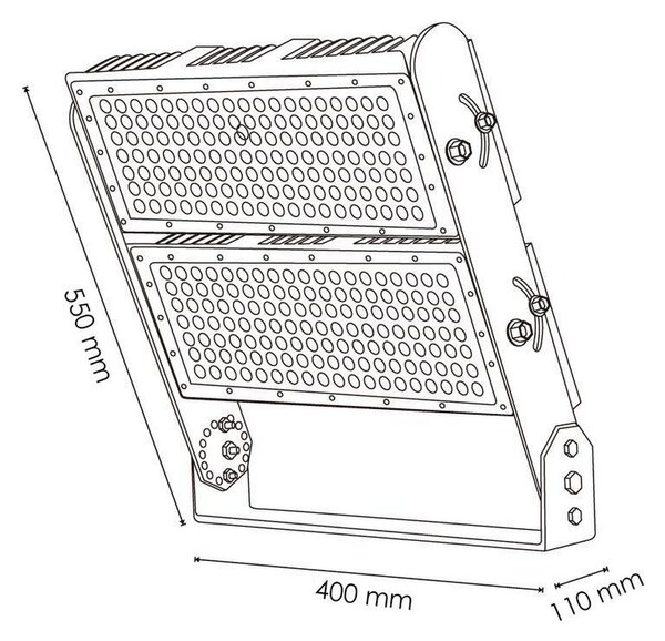 Faro proiettore Led 500W Nero da esterno IP65 Bianco freddo 6000K M LEDME