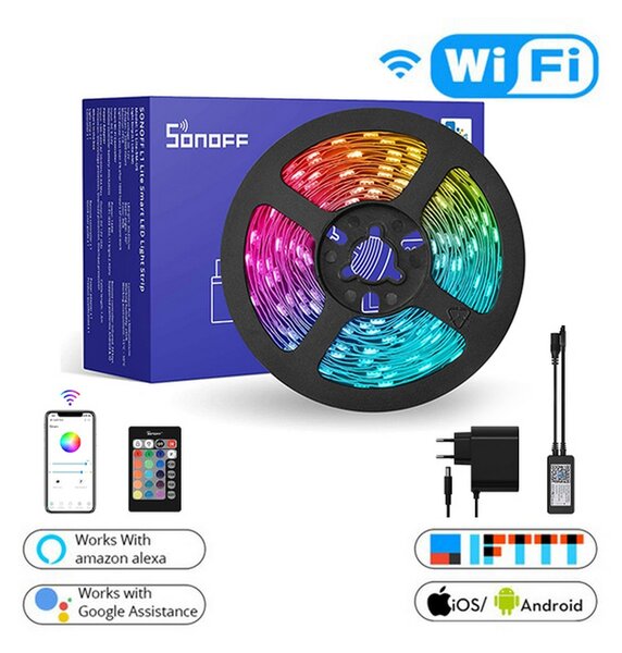 Kit Striscia Led SONOFF L1-2M 2 metri SMD 5050 IP65 12V RGB