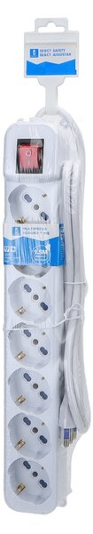 Ciabatta multipresa elettrica 7 posti con cavo da 1,5m – 7 Prese Schuko+Bipasso Aigostar
