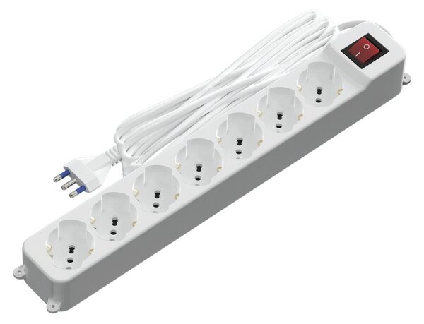 Ciabatta multipresa elettrica 7 posti con cavo da 5m – 7 Prese Schuko+Bipasso Aigostar