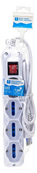 Ciabatta multipresa elettrica 12 posti con cavo da 1,5m – 8 Prese Bipasso + 4 Prese Schuko Aigostar