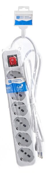 Ciabatta multipresa elettrica 6 posti con cavo da 1,5m – 6 Prese Schuko+Bipasso Aigostar