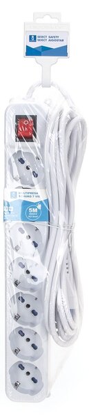 Ciabatta multipresa elettrica 7 posti con cavo da 5m – 7 Prese Schuko+Bipasso Aigostar