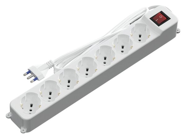 Ciabatta multipresa elettrica 7 posti con cavo da 1,5m – 7 Prese Schuko+Bipasso Aigostar