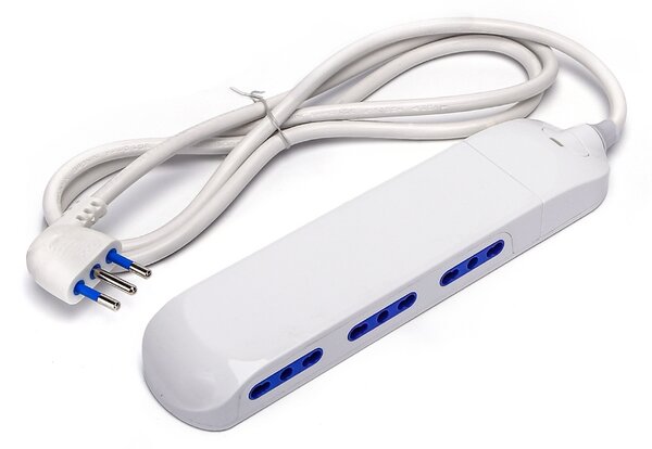 Ciabatta multipresa elettrica Slim 6 posti con cavo da 1,5m – 6 Prese Bipasso Aigostar