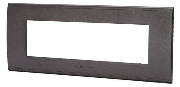 Placca 7 moduli 506 in plastica nera compatibile anche con BTicino Livinglight