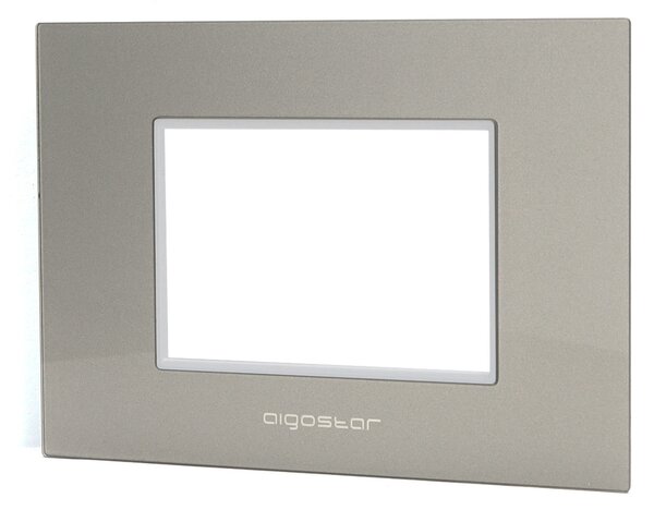 Placca 3 moduli 503 in vetro grigia compatibile anche con BTicino Livinglight