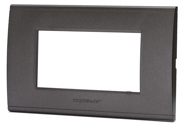 Placca 4 moduli 504 in plastica nera compatibile anche con BTicino Livinglight