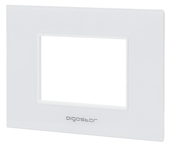 Placca 3 moduli 503 in vetro bianca compatibile anche con BTicino Livinglight