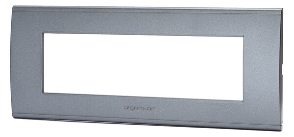 Placca 7 moduli 506 in plastica grigia compatibile anche con BTicino Livinglight