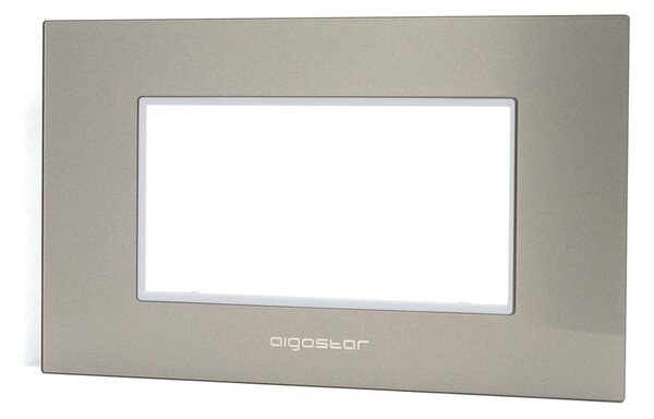 Placca 4 moduli 504 in vetro grigia compatibile anche con BTicino Livinglight