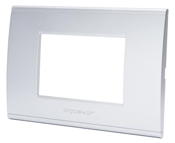 Placca 3 moduli 503 in plastica argento compatibile anche con BTicino Livinglight