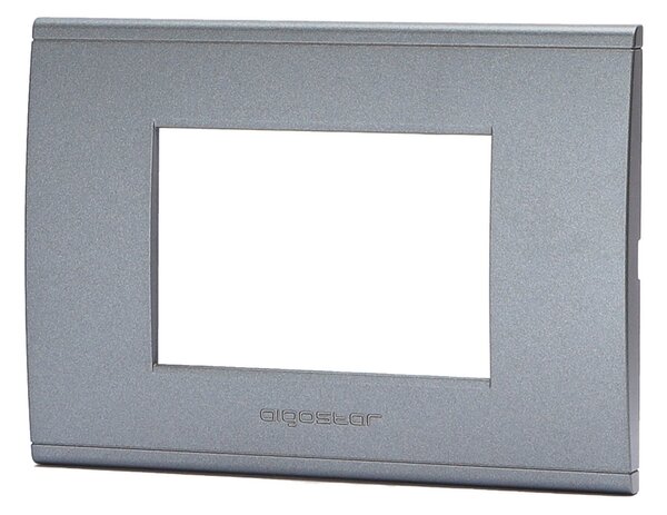 Placca 3 moduli 503 in plastica grigia compatibile anche con BTicino Livinglight
