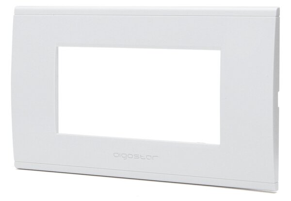 Placca 4 moduli 504 in plastica bianca compatibile anche con BTicino Livinglight