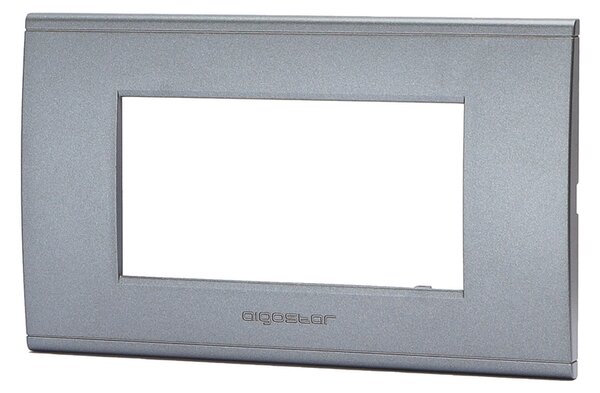 Placca 4 moduli 504 in plastica grigia compatibile anche con BTicino Livinglight