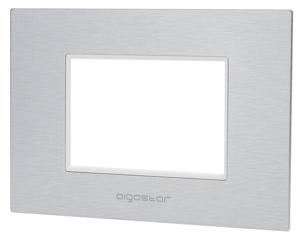 Placca 3 moduli 503 in alluminio argento compatibile anche con BTicino Livinglight