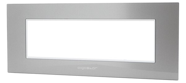 Placca 7 moduli 506 in vetro grigia compatibile anche con BTicino Livinglight