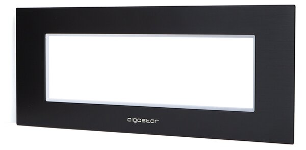 Placca 7 moduli 506 in alluminio nera compatibile anche con BTicino Livinglight