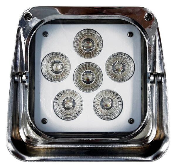 Faro Led a batteria 6x18W RGBWAUV 6 in 1 WiFi cromato a specchio Wisdom