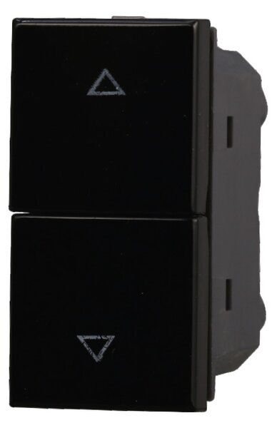 Doppio Pulsante Saliscendi con frecce 10A interbloccato nero compatibile anche con BTicino Axolute