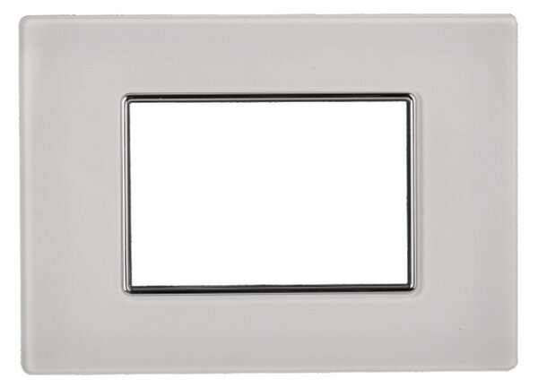 Placca 3 moduli 503 in vetro bianca compatibile anche con BTicino Axolute