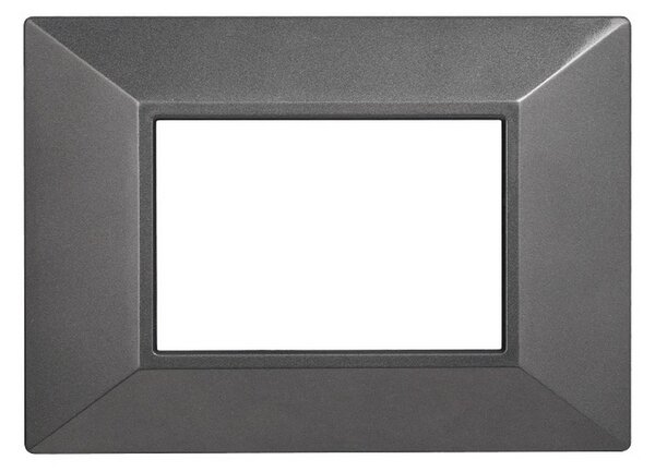 Placca 3 moduli 503 in plastica grigia scura Piramide compatibile anche con BTicino Axolute