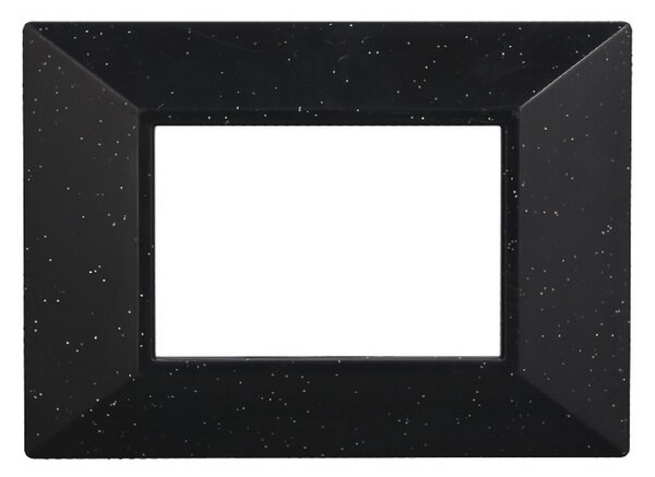 Placca 3 moduli 503 in plastica nera brillante Piramide compatibile anche con BTicino Axolute