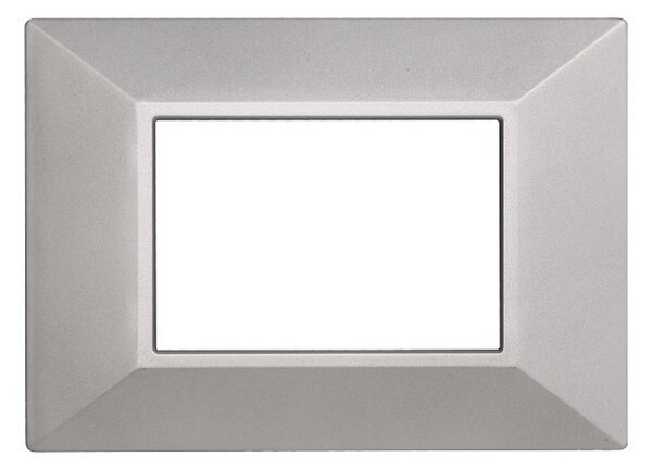 Placca 3 moduli 503 in plastica argento Piramide compatibile anche con BTicino Axolute