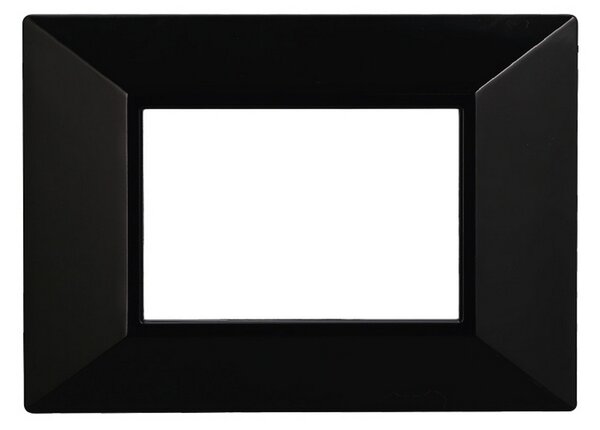 Placca 3 moduli 503 in plastica nera Piramide compatibile anche con BTicino Axolute